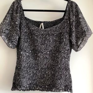 Anthropologie black (and white) motif shirt NWT